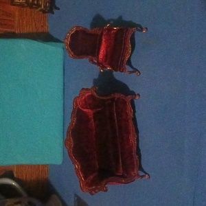 Vintage MiniLand Victorian sofa and armchair burgundy suede material